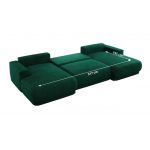 Narożnik RINA U - uniwersalny - ciemnozielony, welwet