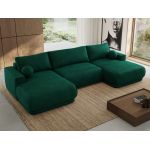 Narożnik RINA U - uniwersalny - ciemnozielony, welwet