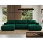 Narożnik RINA U - uniwersalny - ciemnozielony, welwet