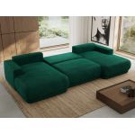 Narożnik RINA U - uniwersalny - ciemnozielony, welwet