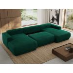 Narożnik RINA U - uniwersalny - ciemnozielony, welwet