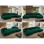 Narożnik RINA U - uniwersalny - ciemnozielony, welwet