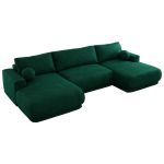 Narożnik RINA U - uniwersalny - ciemnozielony, welwet