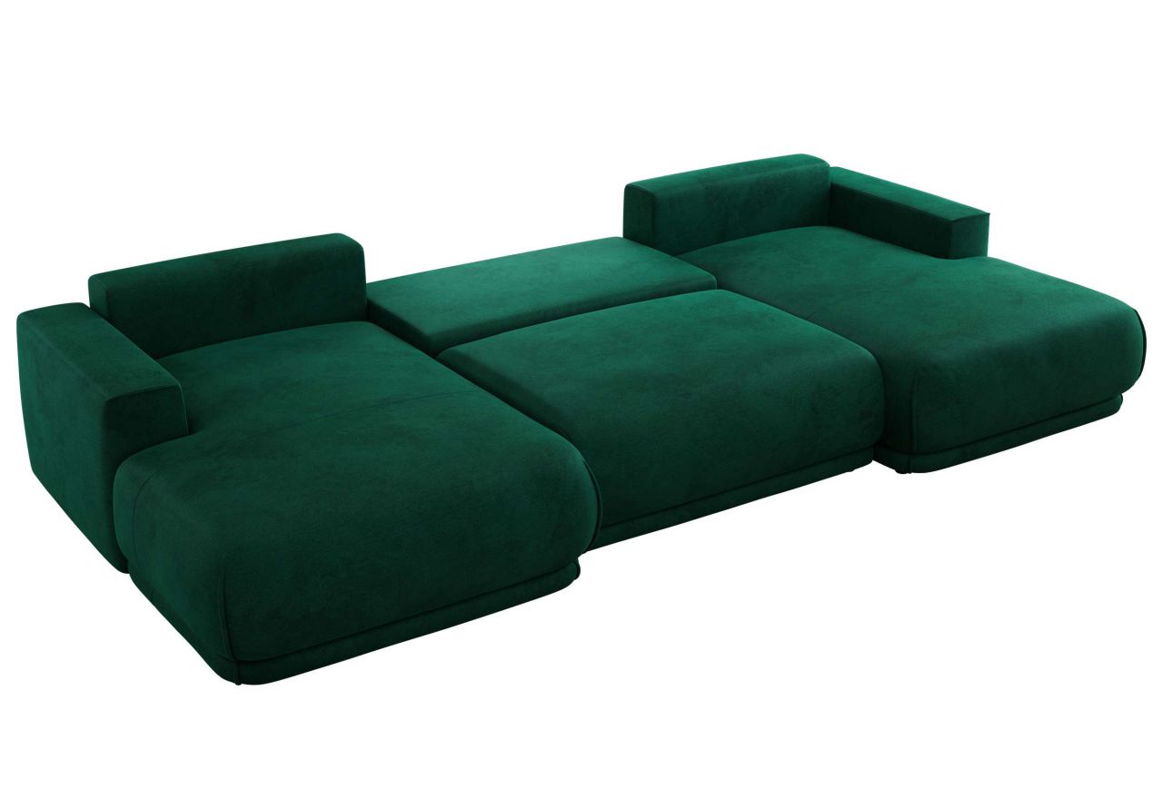 Narożnik RINA U - uniwersalny - ciemnozielony, welwet