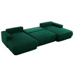 Narożnik RINA U - uniwersalny - ciemnozielony, welwet