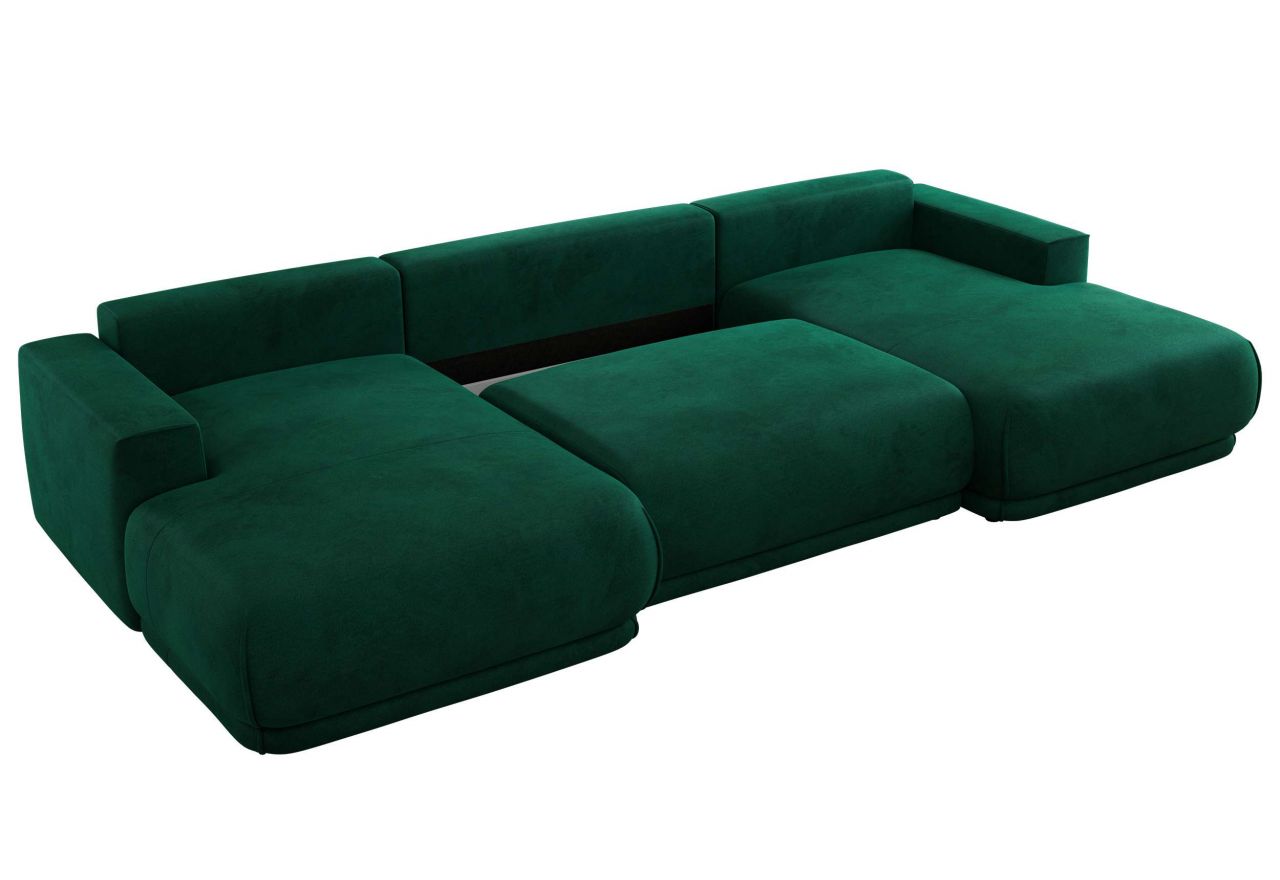 Narożnik RINA U - uniwersalny - ciemnozielony, welwet