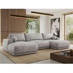 Narożnik RINA U - uniwersalny - jasnoszary, welwet