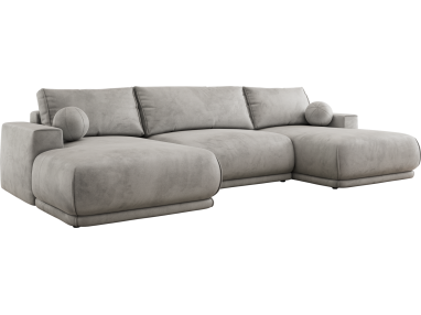 Narożnik RINA U - uniwersalny - jasnoszary, welwet