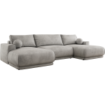 Narożnik RINA U - uniwersalny - jasnoszary, welwet