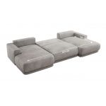 Narożnik RINA U - uniwersalny - jasnoszary, welwet