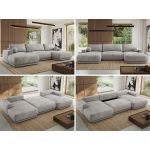 Narożnik RINA U - uniwersalny - jasnoszary, welwet