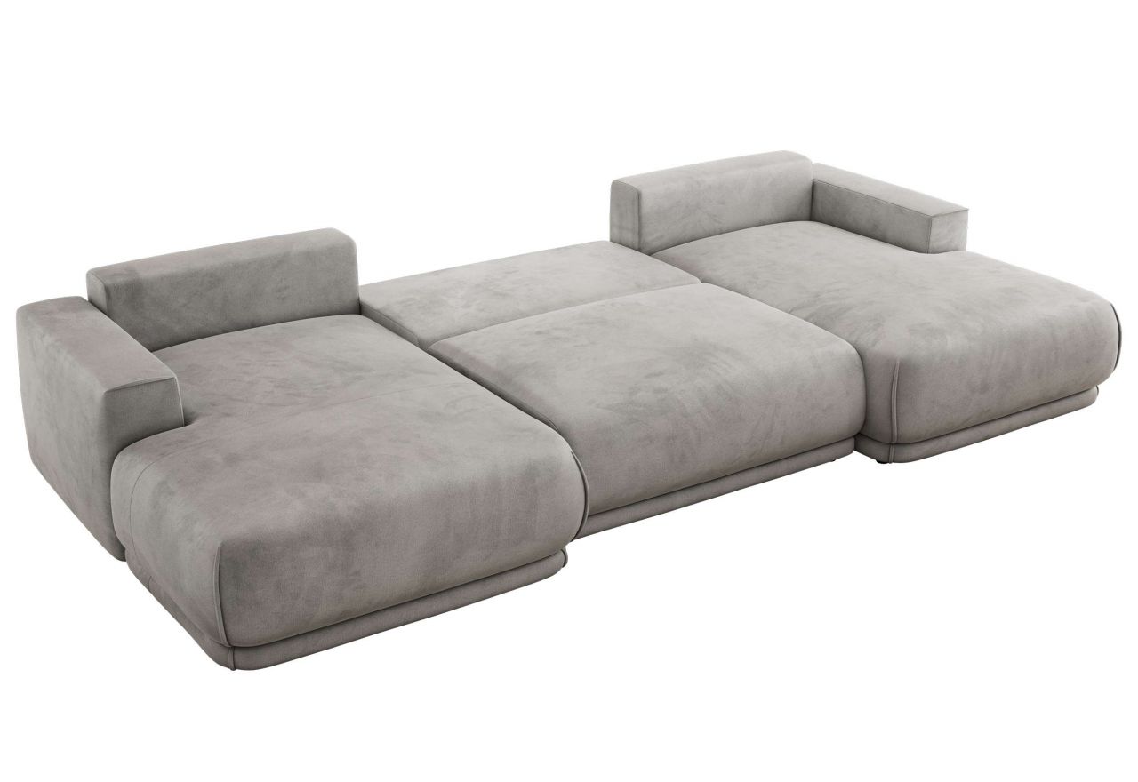 Narożnik RINA U - uniwersalny - jasnoszary, welwet