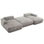 Narożnik RINA U - uniwersalny - jasnoszary, welwet