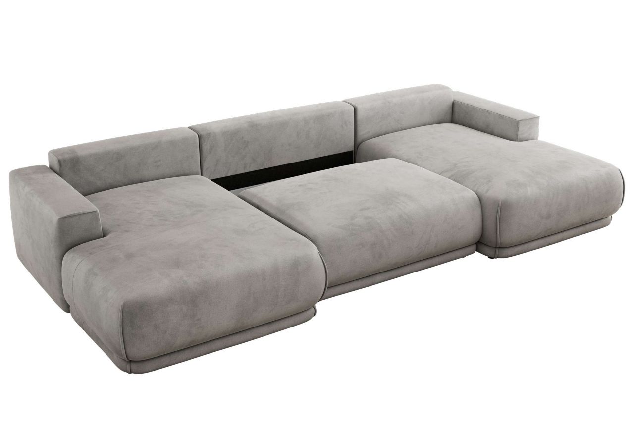 Narożnik RINA U - uniwersalny - jasnoszary, welwet