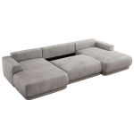 Narożnik RINA U - uniwersalny - jasnoszary, welwet