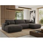 Narożnik RINA U - uniwersalny - ciemnoszary, welwet