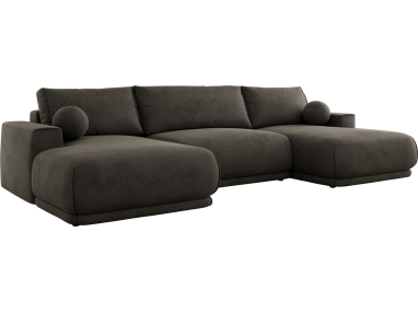 Narożnik RINA U - uniwersalny - ciemnoszary, welwet