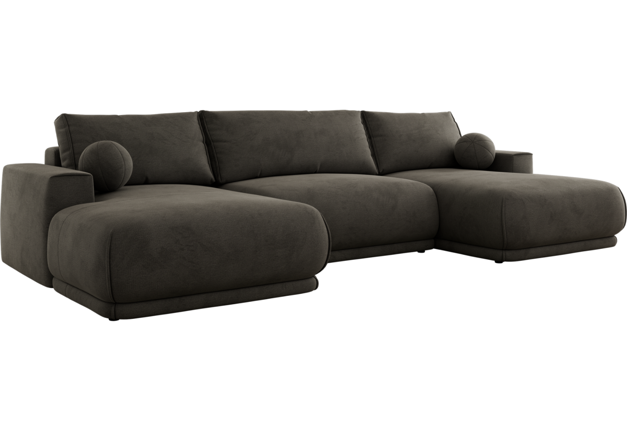 Narożnik RINA U - uniwersalny - ciemnoszary, welwet