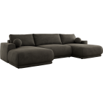 Narożnik RINA U - uniwersalny - ciemnoszary, welwet