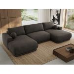 Narożnik RINA U - uniwersalny - ciemnoszary, welwet