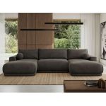 Narożnik RINA U - uniwersalny - ciemnoszary, welwet