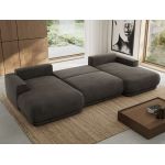 Narożnik RINA U - uniwersalny - ciemnoszary, welwet