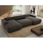 Narożnik RINA U - uniwersalny - ciemnoszary, welwet