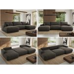 Narożnik RINA U - uniwersalny - ciemnoszary, welwet