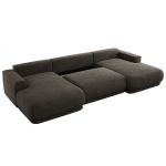 Narożnik RINA U - uniwersalny - ciemnoszary, welwet