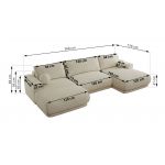 Narożnik RINA U - uniwersalny - kremowy, struktura