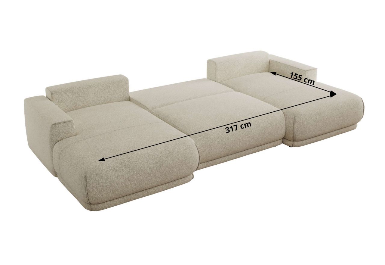 Narożnik RINA U - uniwersalny - kremowy, struktura