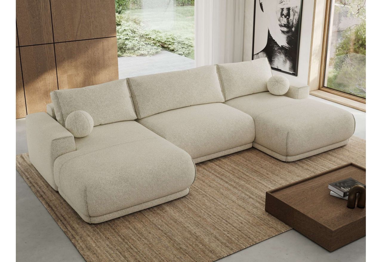 Narożnik RINA U - uniwersalny - kremowy, struktura