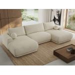 Narożnik RINA U - uniwersalny - kremowy, struktura