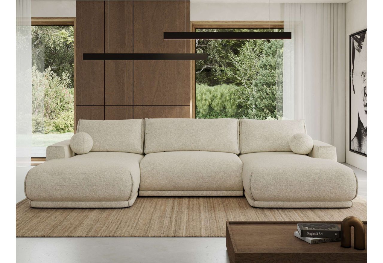 Narożnik RINA U - uniwersalny - kremowy, struktura