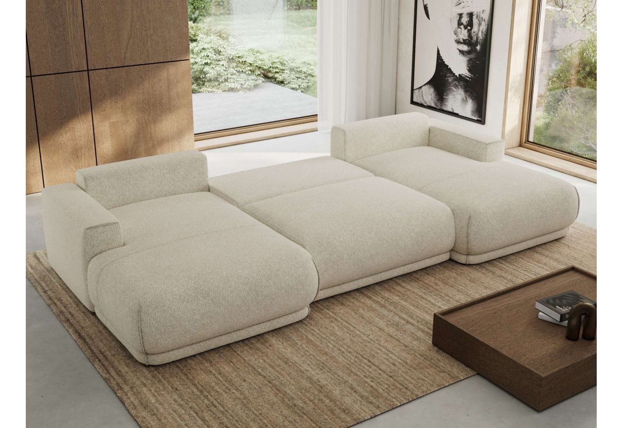 Narożnik RINA U - uniwersalny - kremowy, struktura