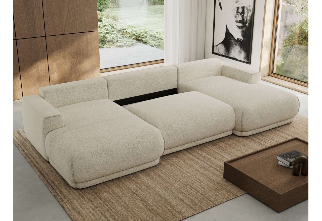 Narożnik RINA U - uniwersalny - kremowy, struktura