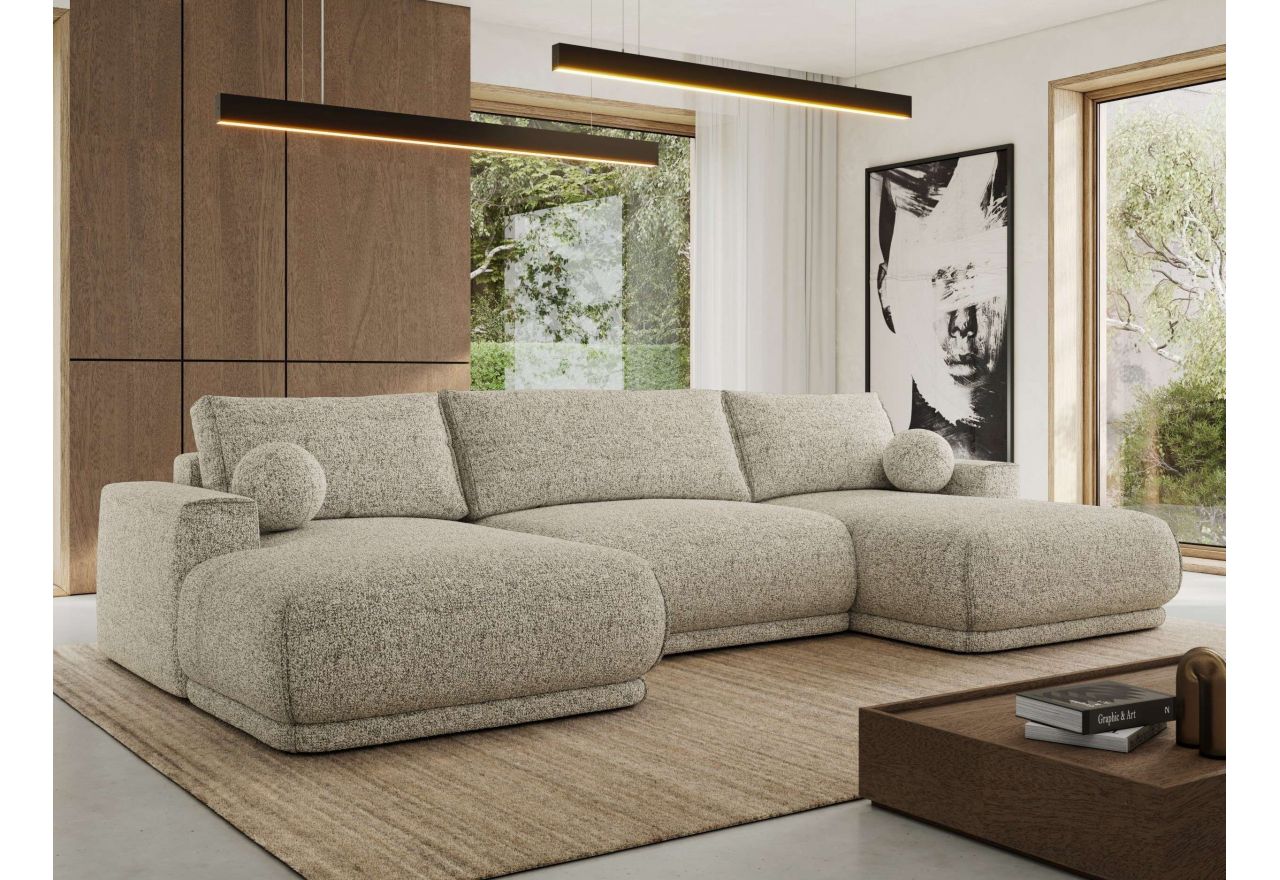 Narożnik RINA U - uniwersalny - beżowy, struktura