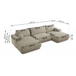 Narożnik RINA U - uniwersalny - beżowy, struktura