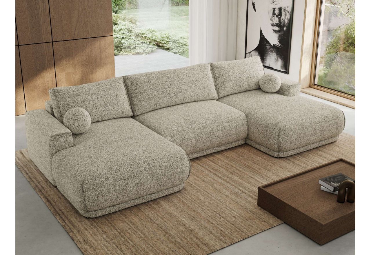 Narożnik RINA U - uniwersalny - beżowy, struktura