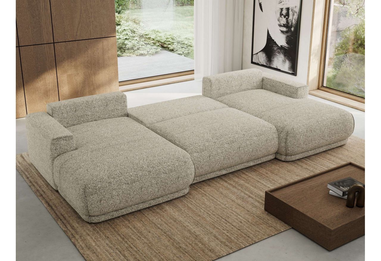 Narożnik RINA U - uniwersalny - beżowy, struktura