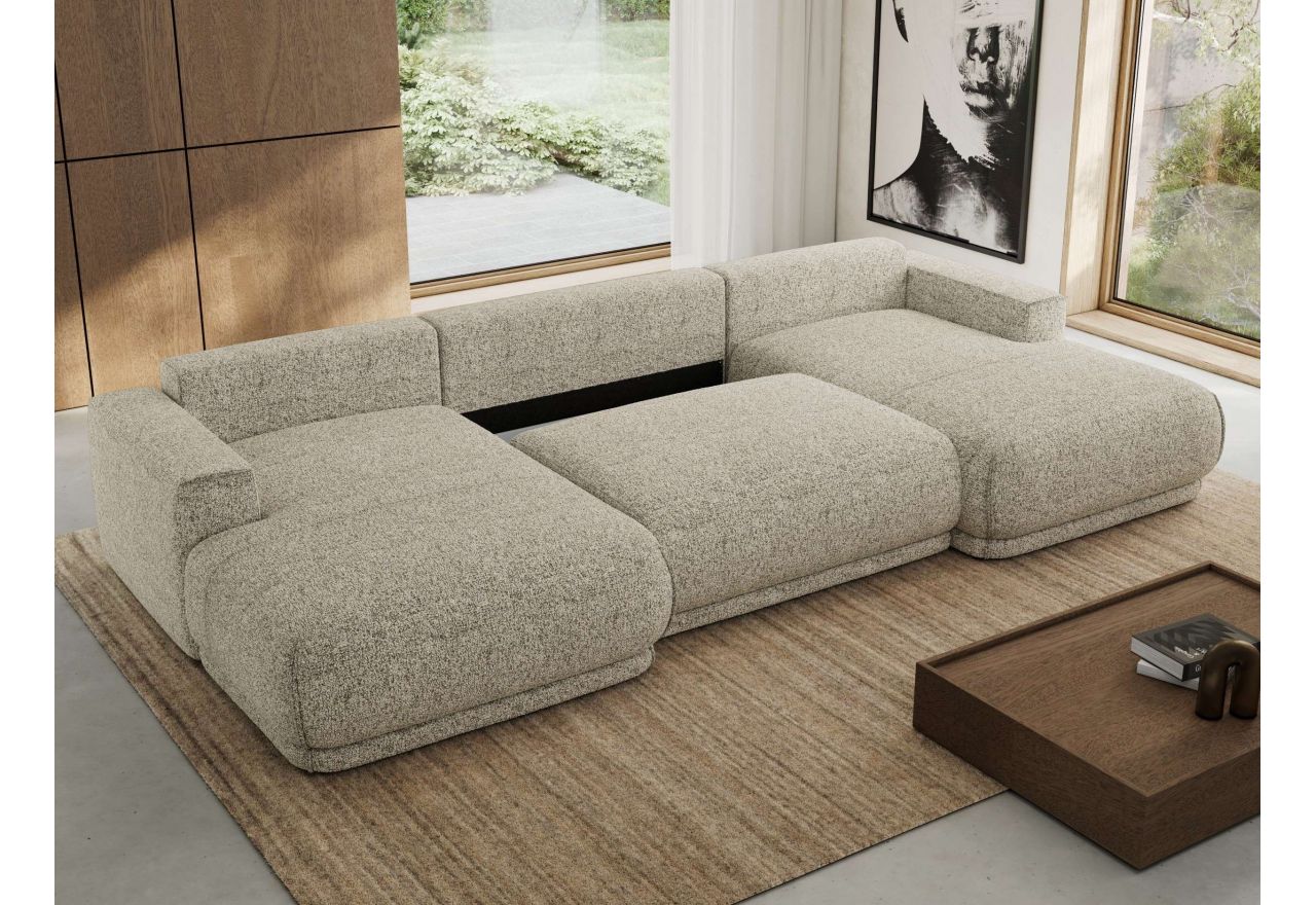 Narożnik RINA U - uniwersalny - beżowy, struktura