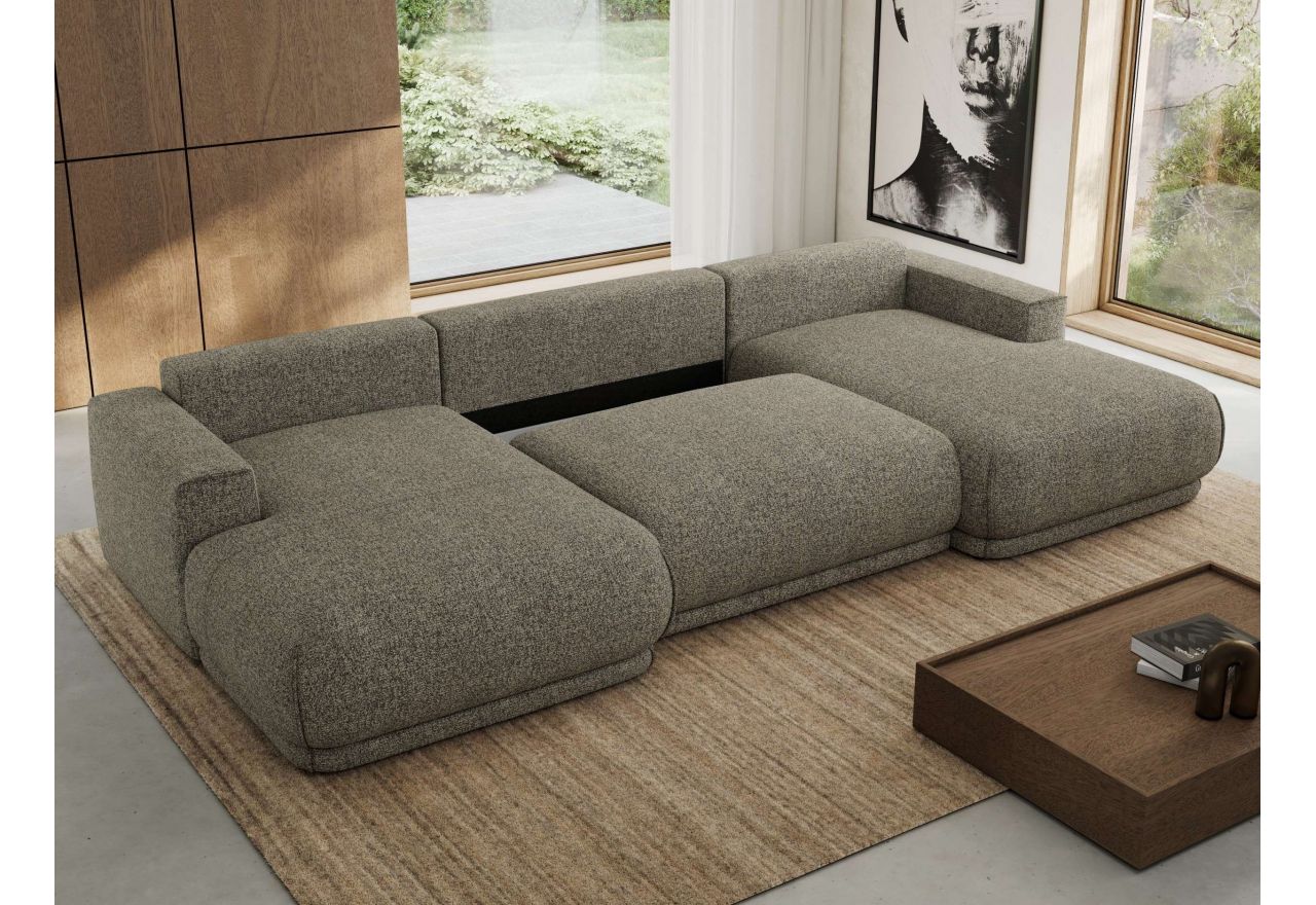 Narożnik RINA U - uniwersalny - szary, struktura