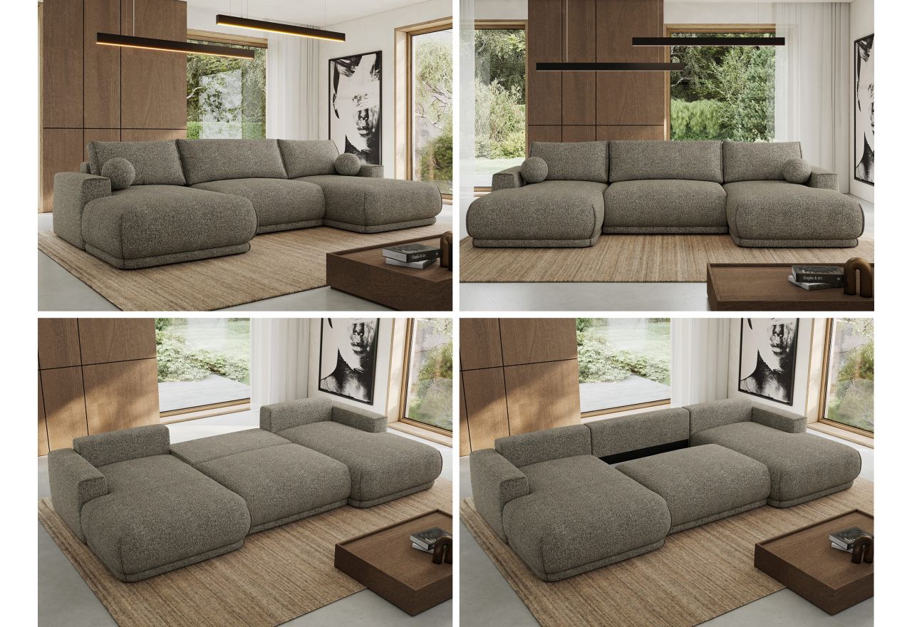 Narożnik RINA U - uniwersalny - szary, struktura