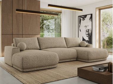 Narożnik RINA U - uniwersalny - ciemnobeżowy, struktura