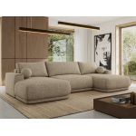 Narożnik RINA U - uniwersalny - ciemnobeżowy, struktura