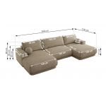 Narożnik RINA U - uniwersalny - ciemnobeżowy, struktura