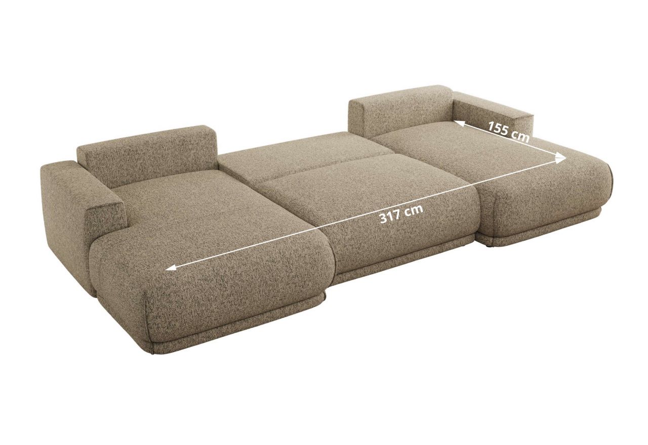 Narożnik RINA U - uniwersalny - ciemnobeżowy, struktura