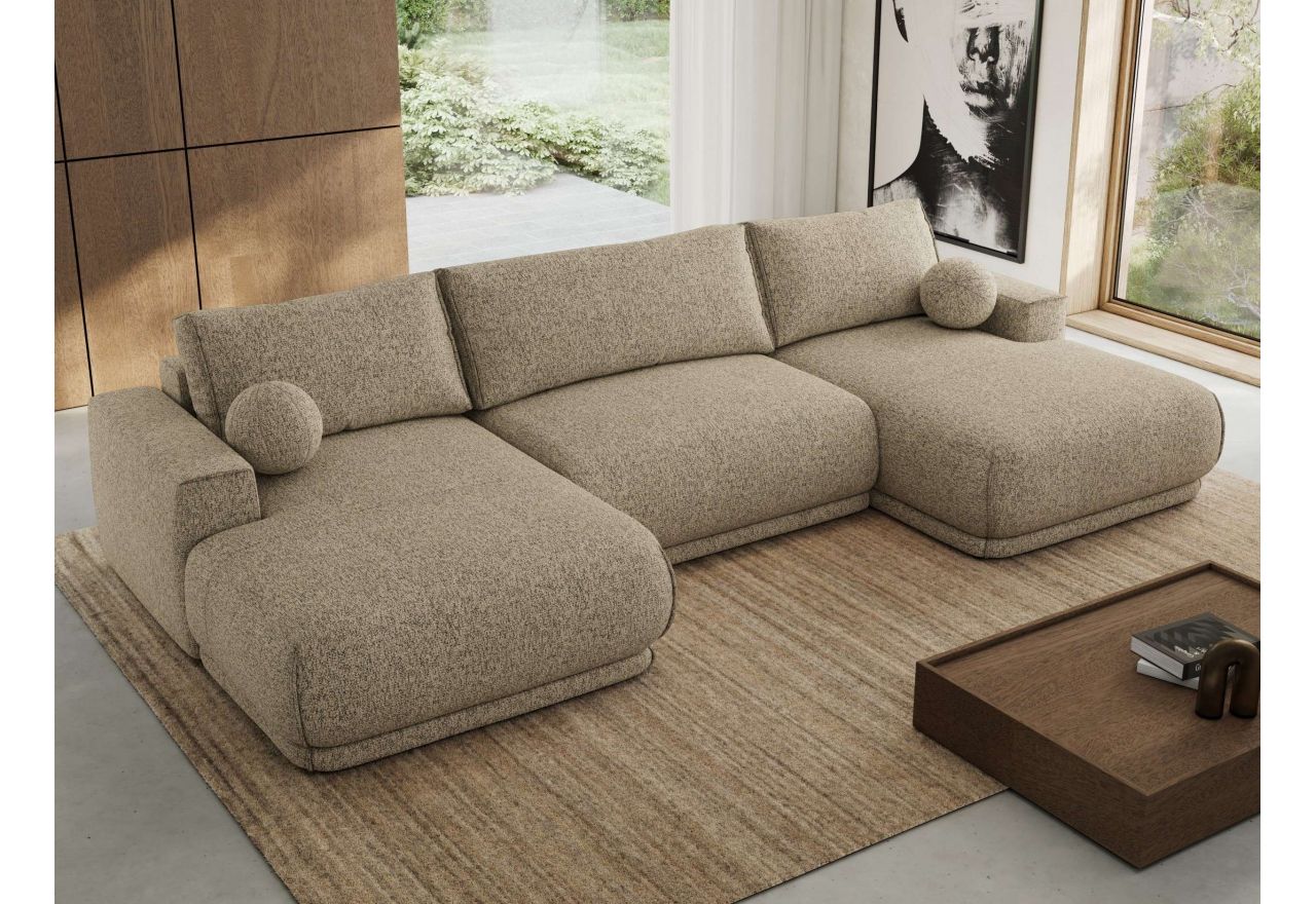 Narożnik RINA U - uniwersalny - ciemnobeżowy, struktura