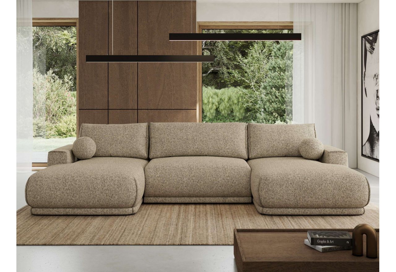 Narożnik RINA U - uniwersalny - ciemnobeżowy, struktura