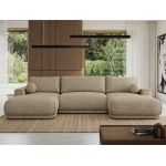 Narożnik RINA U - uniwersalny - ciemnobeżowy, struktura